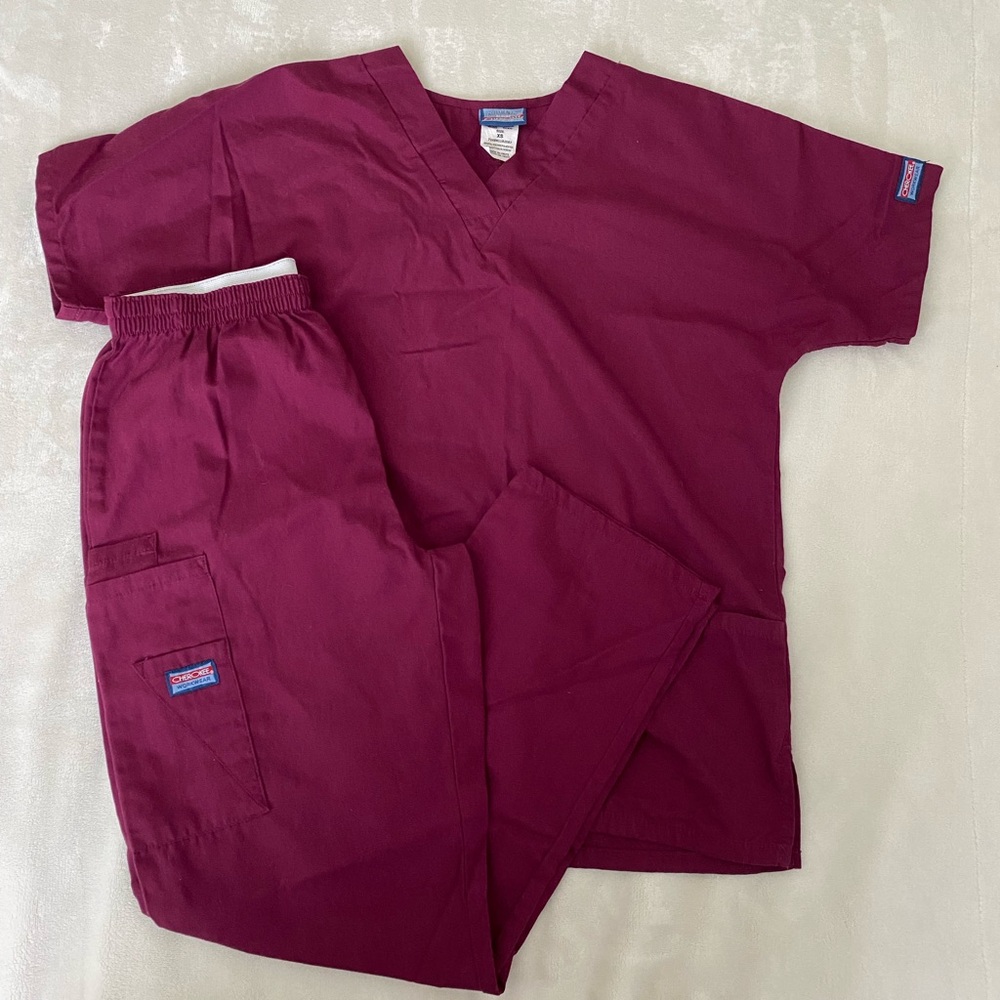 Cherokee Maroon Scrubs Set